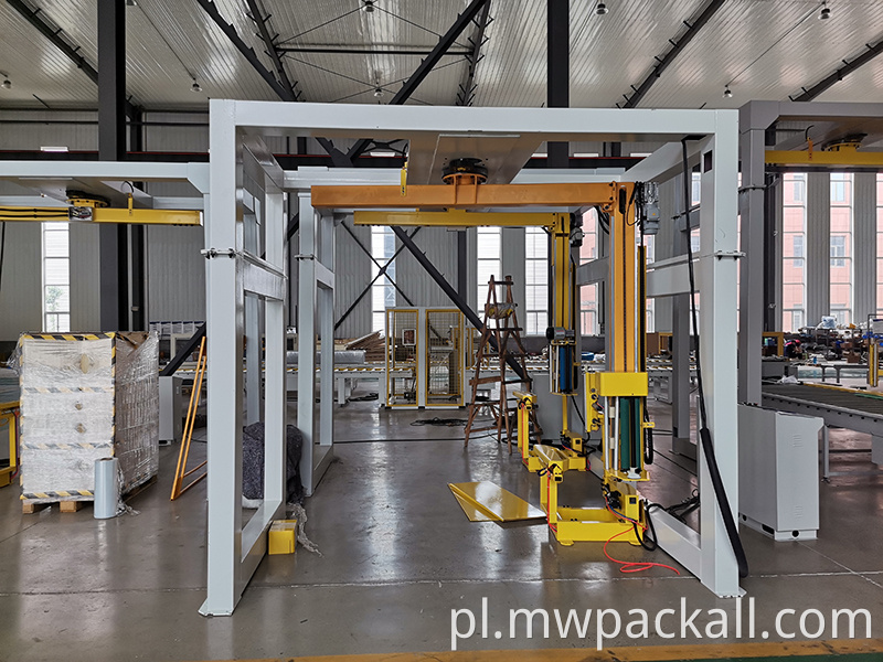 W pełni automatyczna owijarka / owijarka / automatyczna owijarka do palet z ramieniem obrotowym